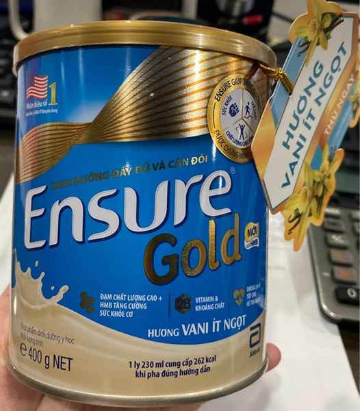 Sữa Ensure Gold ít ngọt hương Vani 380g (Thùng 24 hộp) - Singapore