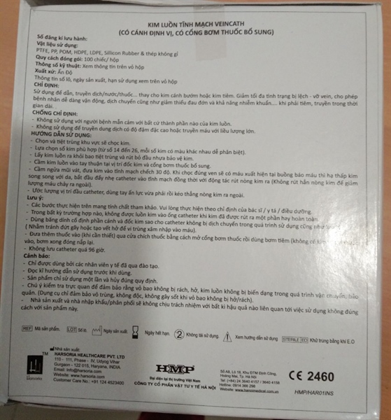 Kim luồn tĩnh mạch Veincath 20G (Hộp 100 cái) - India 2