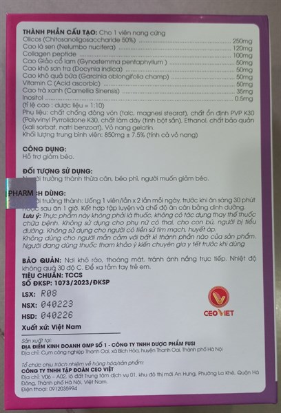 Body Beauty Fusi (Center) Hỗ trợ giảm béo (Lọ 30 viên) . 2