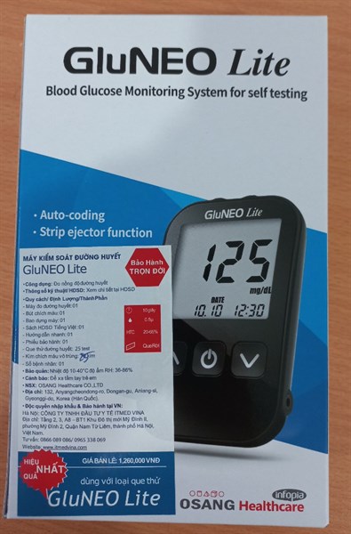 Máy đo đường huyết Gluneo lite - Osang/Hàn Quốc