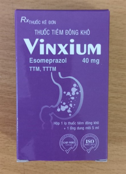 Vinxium - Esomeprazol 40mg (Hộp 1 lọ + 1 ống dung môi 5 ml) - Vĩnh Phúc