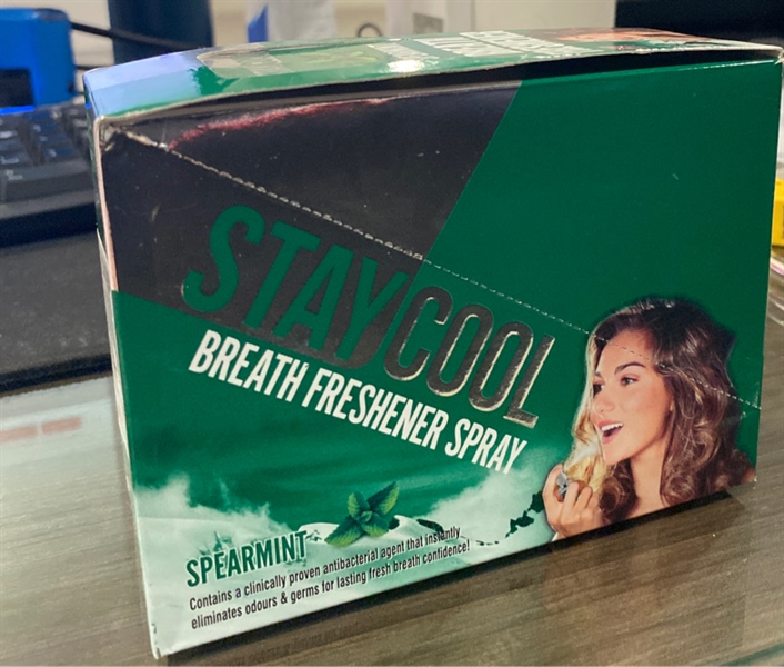 Xịt thơm miệng Staycool Spearmint - Bạc hà (Hộp 10 lọ x 20ml) - UK/ EU VISION