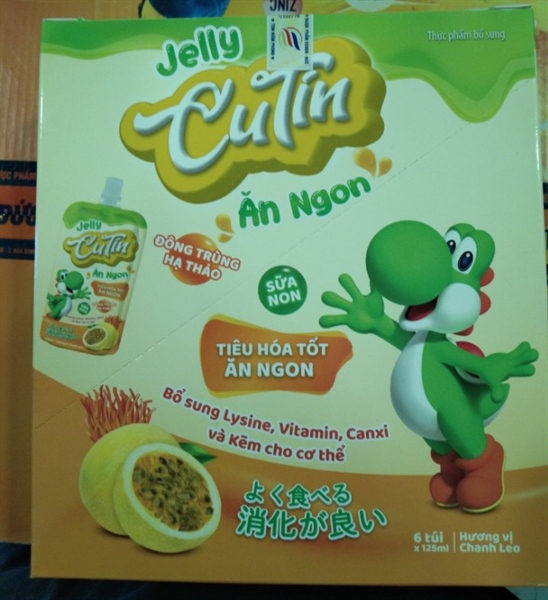 Thạch Jelly Cutin ăn ngon vị chanh leo (Hộp 6 túi x 125ml) - VN