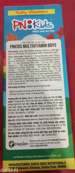 Kẹo PN Kids Multivitamin Minerals Boys (Trẻ em trai) (Lọ 60 viên) - Hoa Kỳ/USA 2
