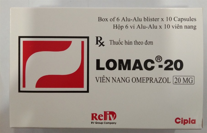 Lomac - 20 (Omeprazol 20mg) (Hộp 6 vỉ Alu x 10 viên) - Cipla/Ấn Độ