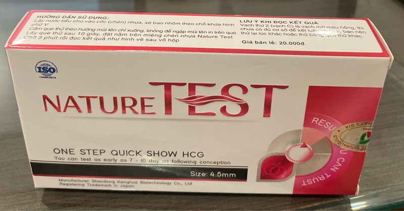 Que thử thai HCG test strip (Nature Test 4.5mm) - Natural Gold