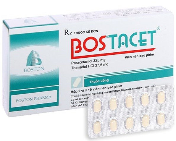 Bostacet (Paracetamol 325mg + Tramadol hydroclorid 37,5mg) (Hộp 2 vỉ x 10 viên) - Boston