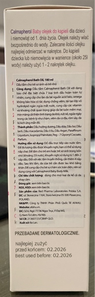 Calmapherol Baby Bath Oil 180ml (Dầu tắm cho trẻ sơ sinh và trẻ nhỏ) - Poland 2