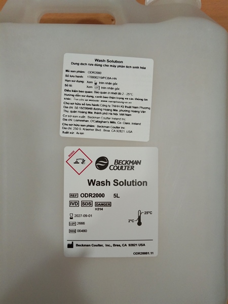Dung dịch rửa dùng cho máy phân tích sinh hóa 1x5l (Wash Solution - ODR2000) - Beckman Coulter, Inc., Mỹ