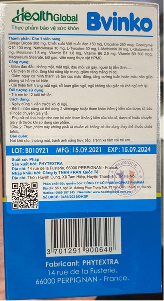 Bvinko (Bổ não) (Lọ 45 viên) - Pháp (Inophat Pharma) 2