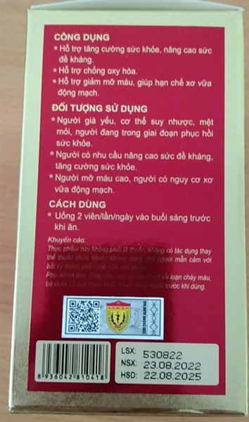 Tỏi đen sâm Ngọc Linh Gold (H*60viên nang mềm) - Học Viện Quân Y 2