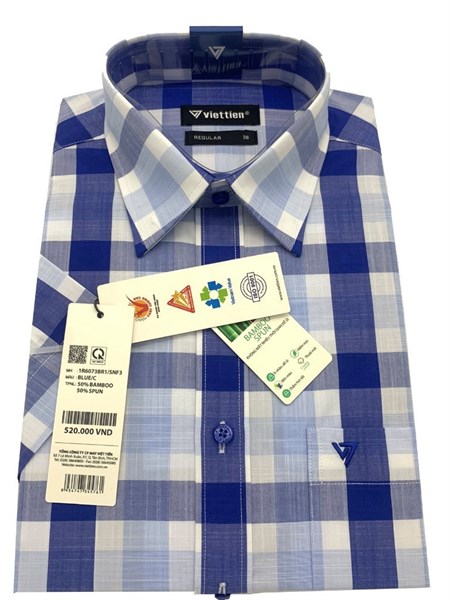 Áo sơ mi cộc tay Viettien Regual 1R6073BR1/SNF3