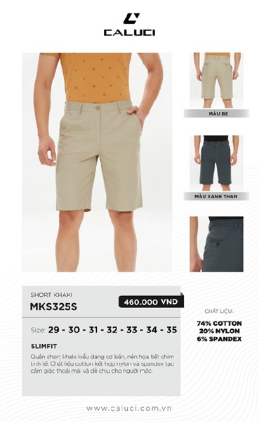 Quần short kk Caluci MKS325S(460)