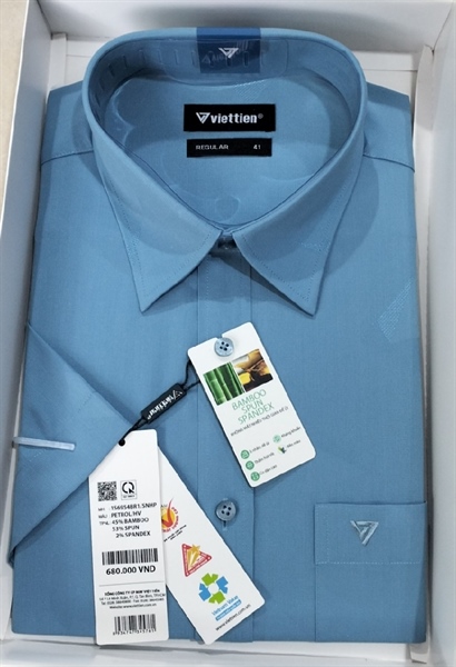 Áo SMCT Viettien màu xanh có điểm nhấn 1S6954(680)