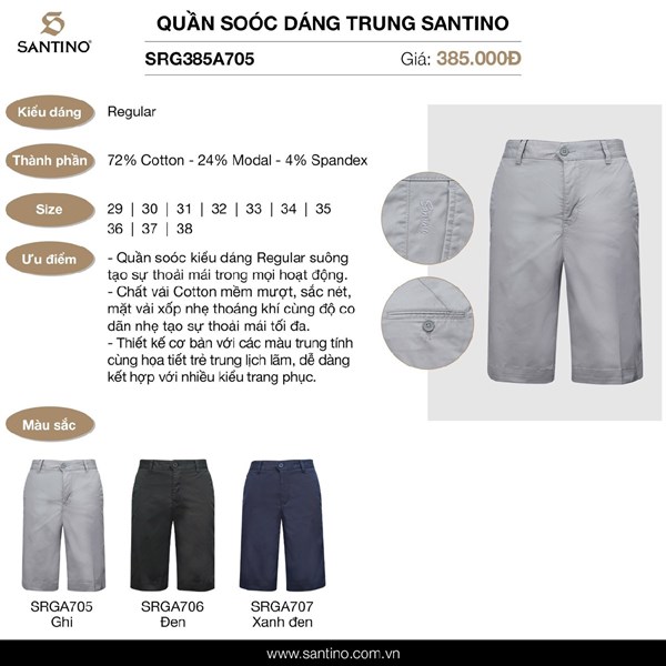 Quần short kaki Santino (385)