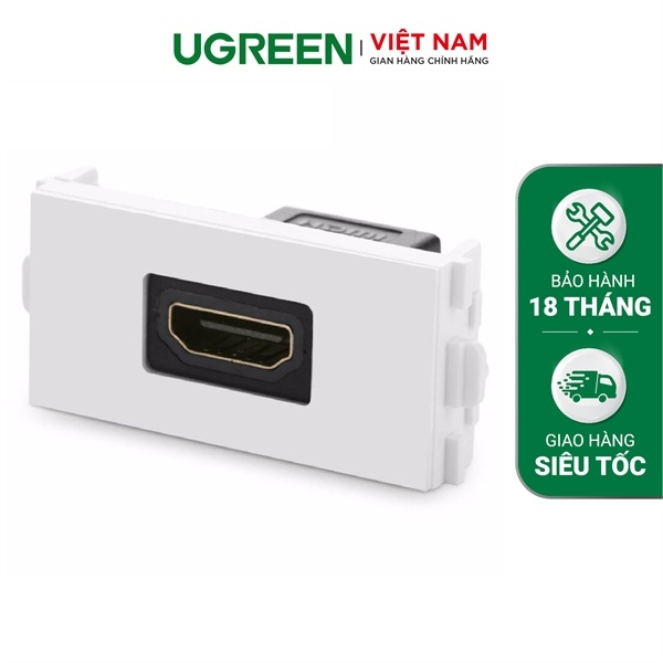 Đầu nối HDMI âm tường bằng nhựa màu trắng Ugreen 20317
