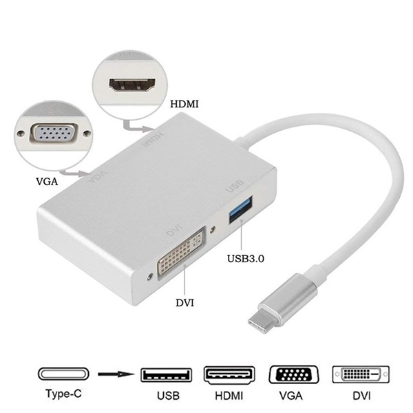 Cáp Chuyển Đổi Type-C Sang USB 3.0, HDMI, VGA, DVI - 01 tháng