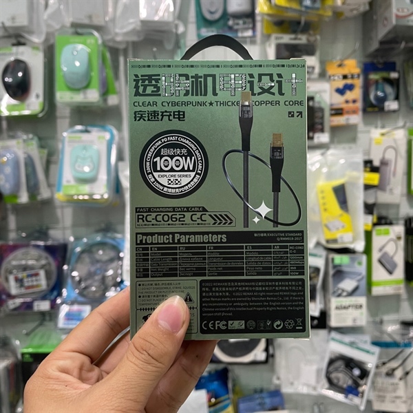 CÁP SẠC REMAX RC-C062 TYPE C SANG TYPE C HỖ TRỢ SẠC NHANH ĐẾN 100W HÀNG CHÍNH HÃNG BH 3T