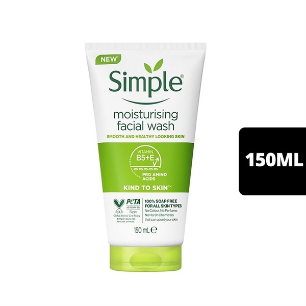 Sữa Rửa Mặt Simple Moisturising Facial Wash Dưỡng Ẩm 150ml Dành cho da thường