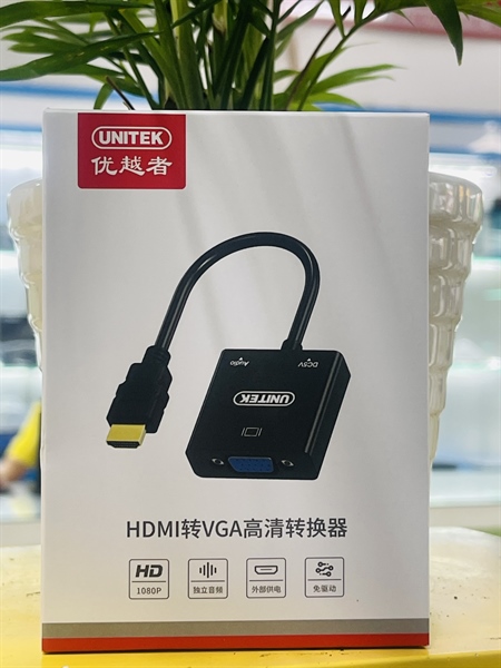 Cáp HDMI ra VGA UNITEK V128BBK (AUDIO)