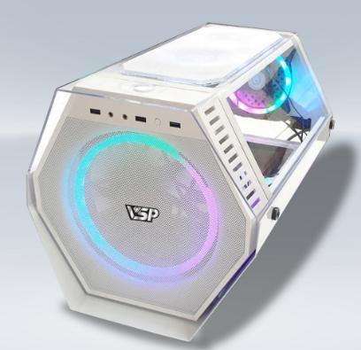 CASE VSP EROG ES7 WHITE + 1 FAN RGB (GỒM PHÍ DV)