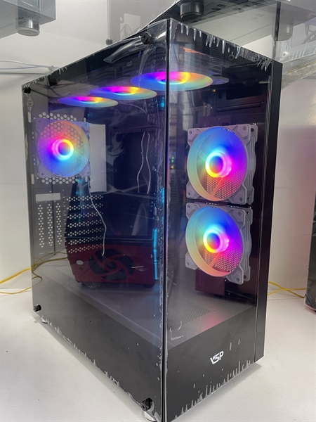 CASE VSP AX4 AQUANAUT ATX GAMING BLACK + 6 FAN (BAO LẮP ĐẶT)