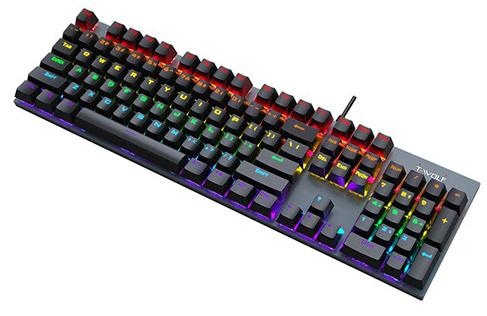 PHÍM CƠ T WOLF T17 LED (BLACK, 104 key, 12 CHẾ ĐỘ LED, BLUE SW)