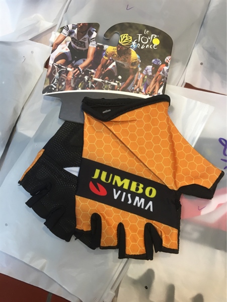 Gang tay đạp xe đội tuyển JUMBO VISMA - Vàng - S (Đôi)