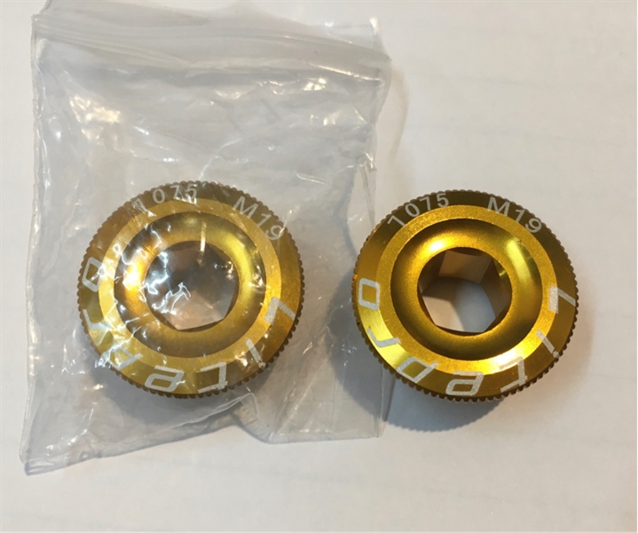 Ốc xiết đùi trục rỗng , Nút Đùi đĩa LITERPO M19 AL-7075 - Vàng - M19 (chiếc)
