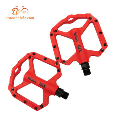 Pedal bàn đạp Ximeng NL-02 (Bạc nhựa) - Đỏ (đôi)