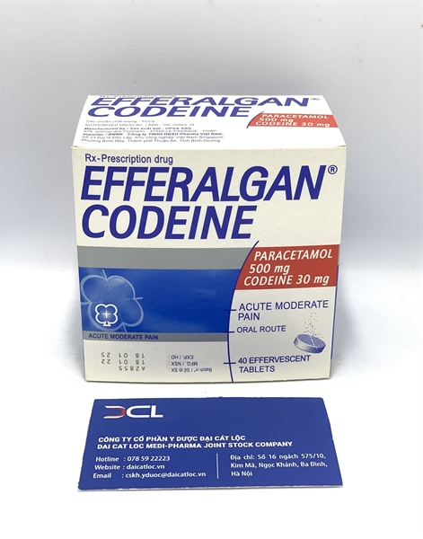 Efferalgan Codeine 500mg, UPSA SAS , Pháp , ( H/ 40v)