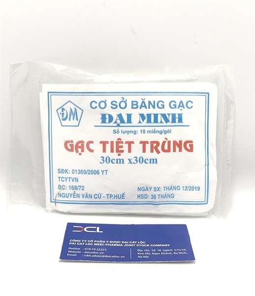 Gạc tiệt trùng 30cmx30cm Đại Minh (G/10m)