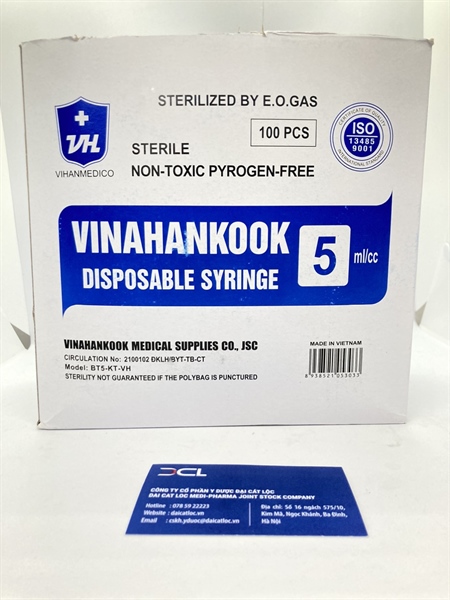 Bơm tiêm dùng 1 lần 5ml Vinahankook (H/100c )