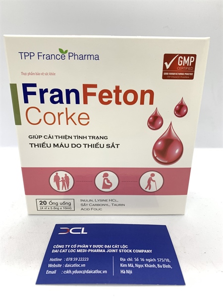Bổ sung sắt Fran Feton TPP-France (Hộp 20 ống)