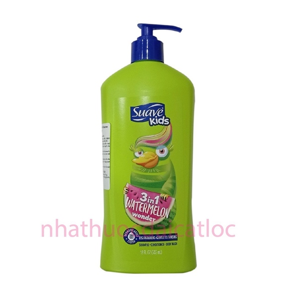 Sữa tắm, gội và xả Suave Kids 3in1 - Hương dưa hấu (C/532ml)