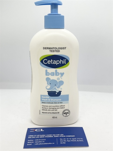 Sữa Tắm Gội Toàn Thân Cho Bé Cetaphil Baby Gentle Wash & Shampoo có vòi ( chai 400 ml)