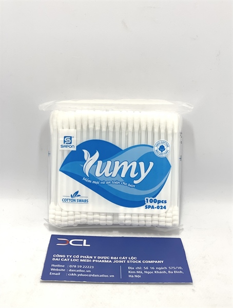 Tăm bông Yumy Sapon Bịch 12 gói (G/100c)