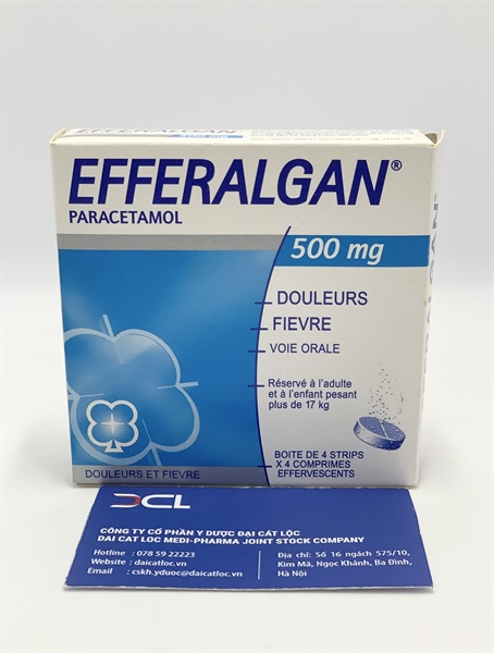 EFFERALGAN 500mg UPSA SAS (Hộp/4 vỉ/16 viên)