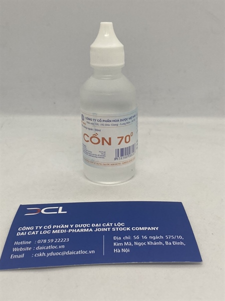 Dung dịch sát khuẩn Cồn 70° Hóa Dược chai 50ml
