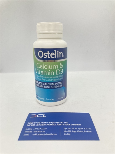 Bổ khớp xương	Ostelin Calcium & Vitamin D3 Australia (Lọ 130 viên)- lọ