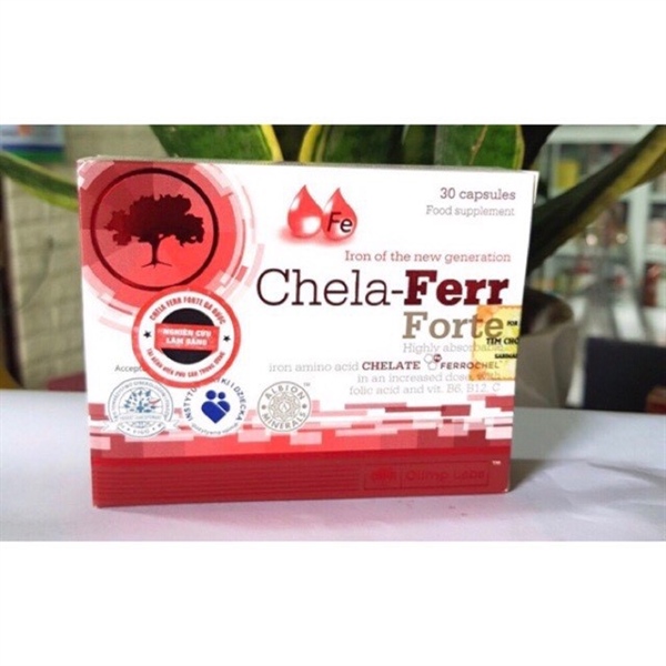 Viên uống bổ sung sắt cho bà bầu Chela-Ferr Forte Olimp Lab (Hộp 2 vỉ x 15 viên) - vỉ