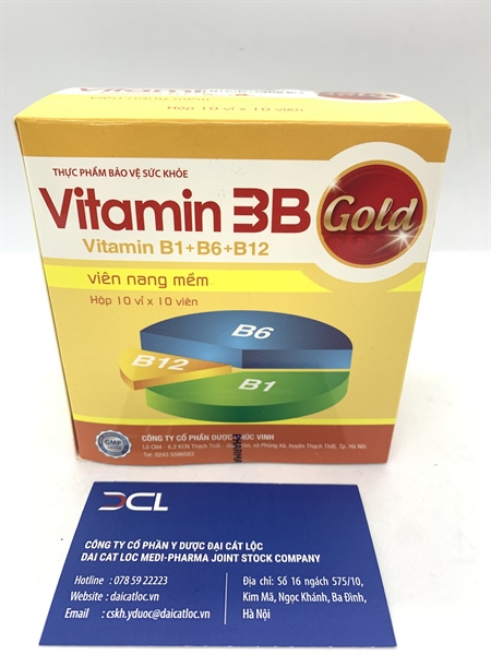 Bổ tổng hợp 	Vitamin 3B Gold Phúc Vinh (Hộp 10 vỉ x 10 viên)- hộp