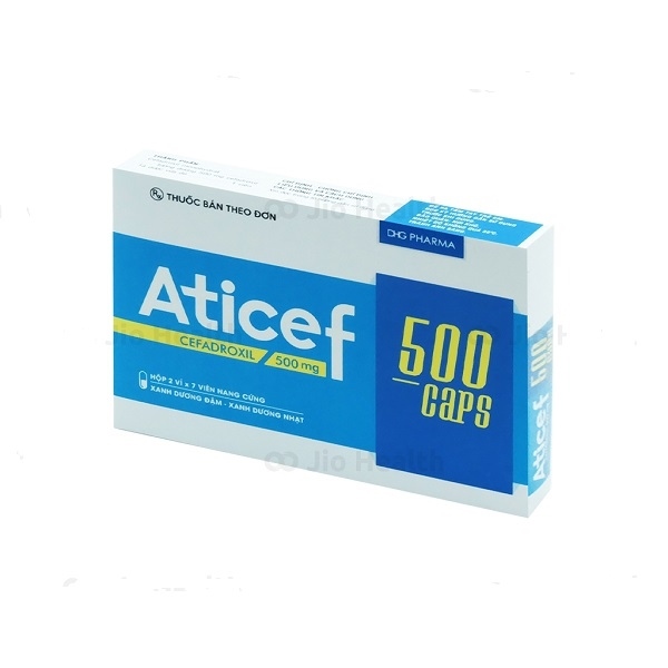 Thuốc Aticef 500mg Dược Hậu Giang (Hộp/2 vỉ/14 viên)