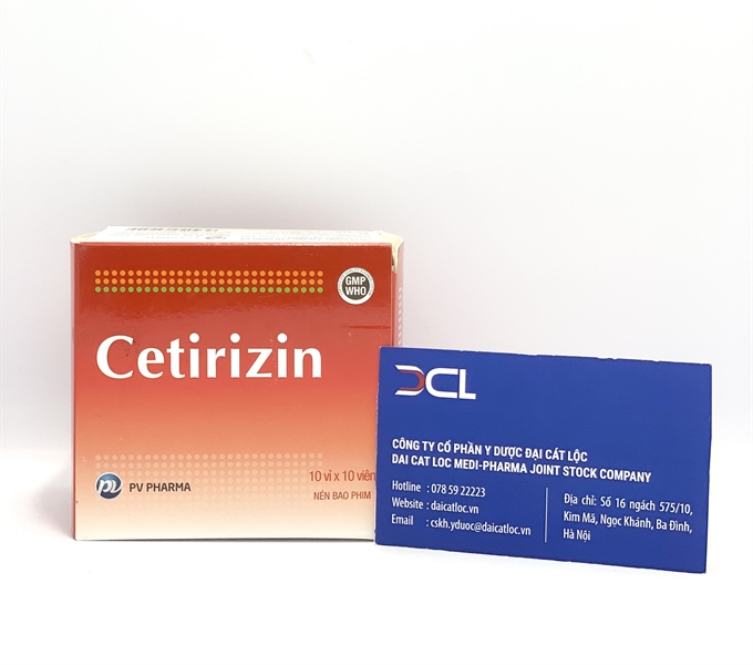 Cetirizin 10mg Phúc Vinh (H/100v)