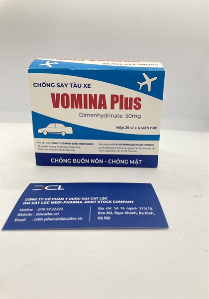 Chống say tàu xe Vomina plus Medipharco (H/100v)