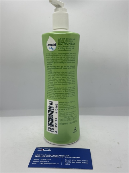 Sữa tắm trẻ em Lactacyd Extra Milky có vòi, Sanofi (Chai/500ml )