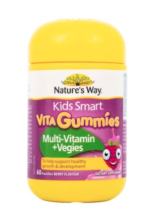 Kẹo dẻo Kids Smart Vita Gummies Multi-vitamin + Vegies Nature's Way (L/60v)