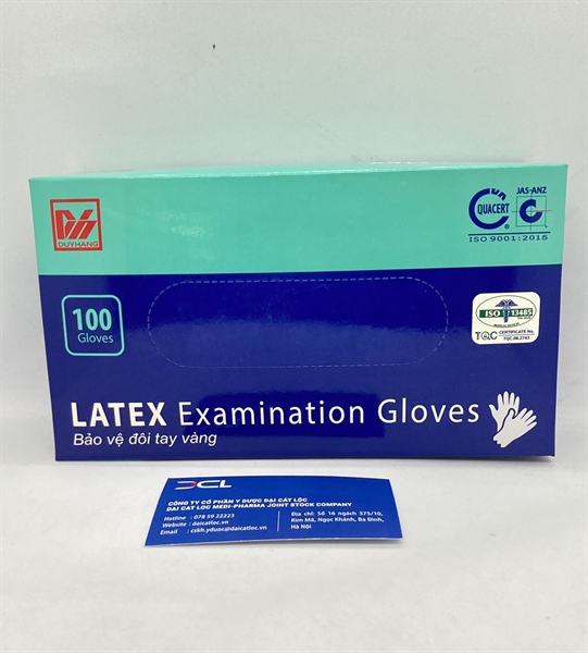 Găng tay y tế Latex size S Duy Hằng (Hộp 100 chiếc) (Hộp)