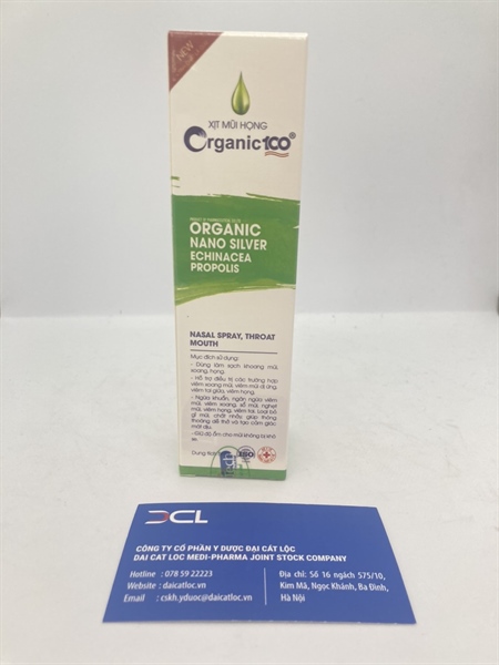 Xịt mũi họng Organic 100 Syntech (H/1 lọ )