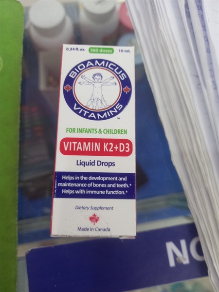 Biomicus For Infants And Children Vitamin K2 And D3 hỗ trợ tốt cho xương, răng của bé (10ml)